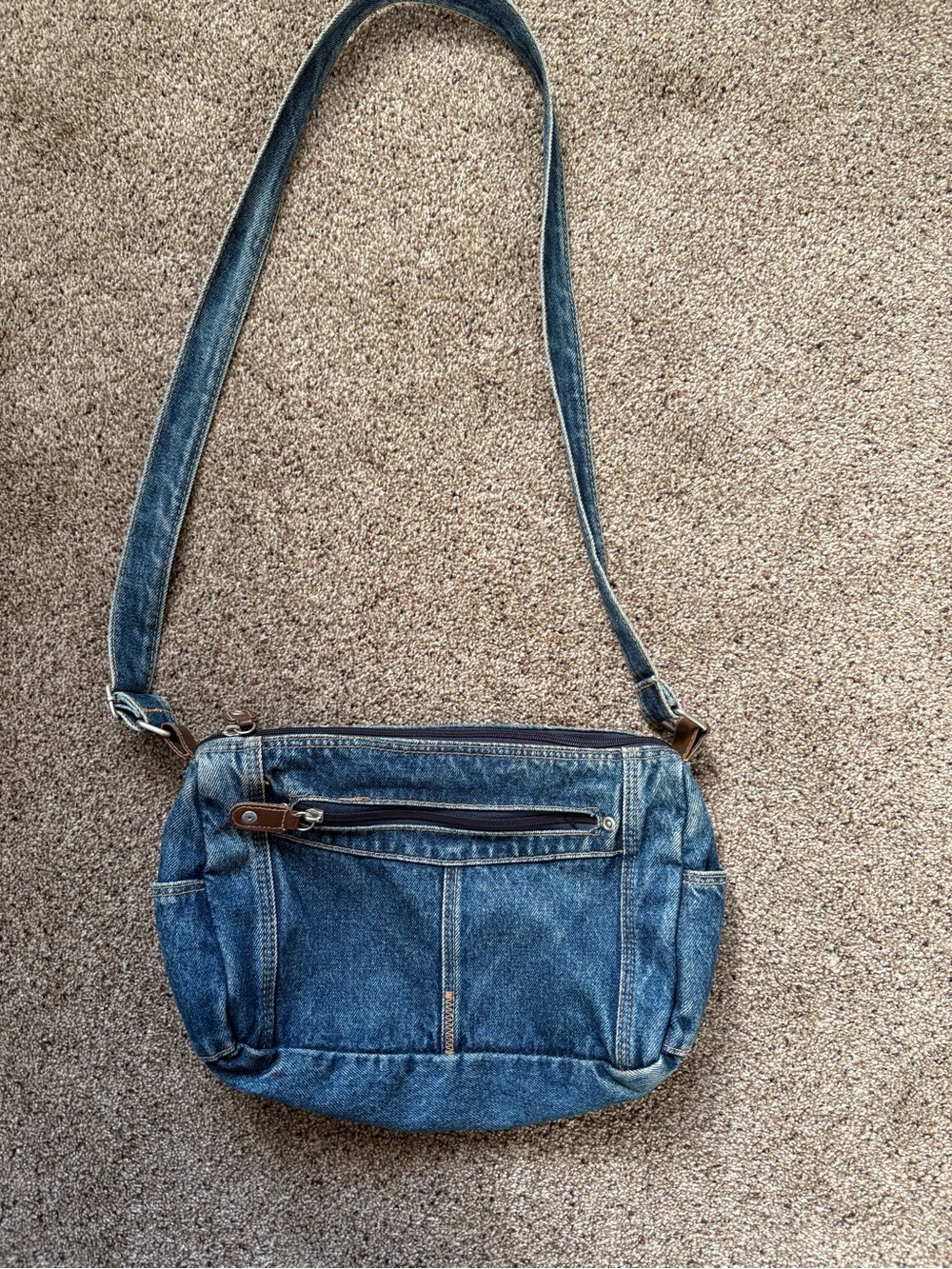 Denim Crossbody Bag for Women - Blue